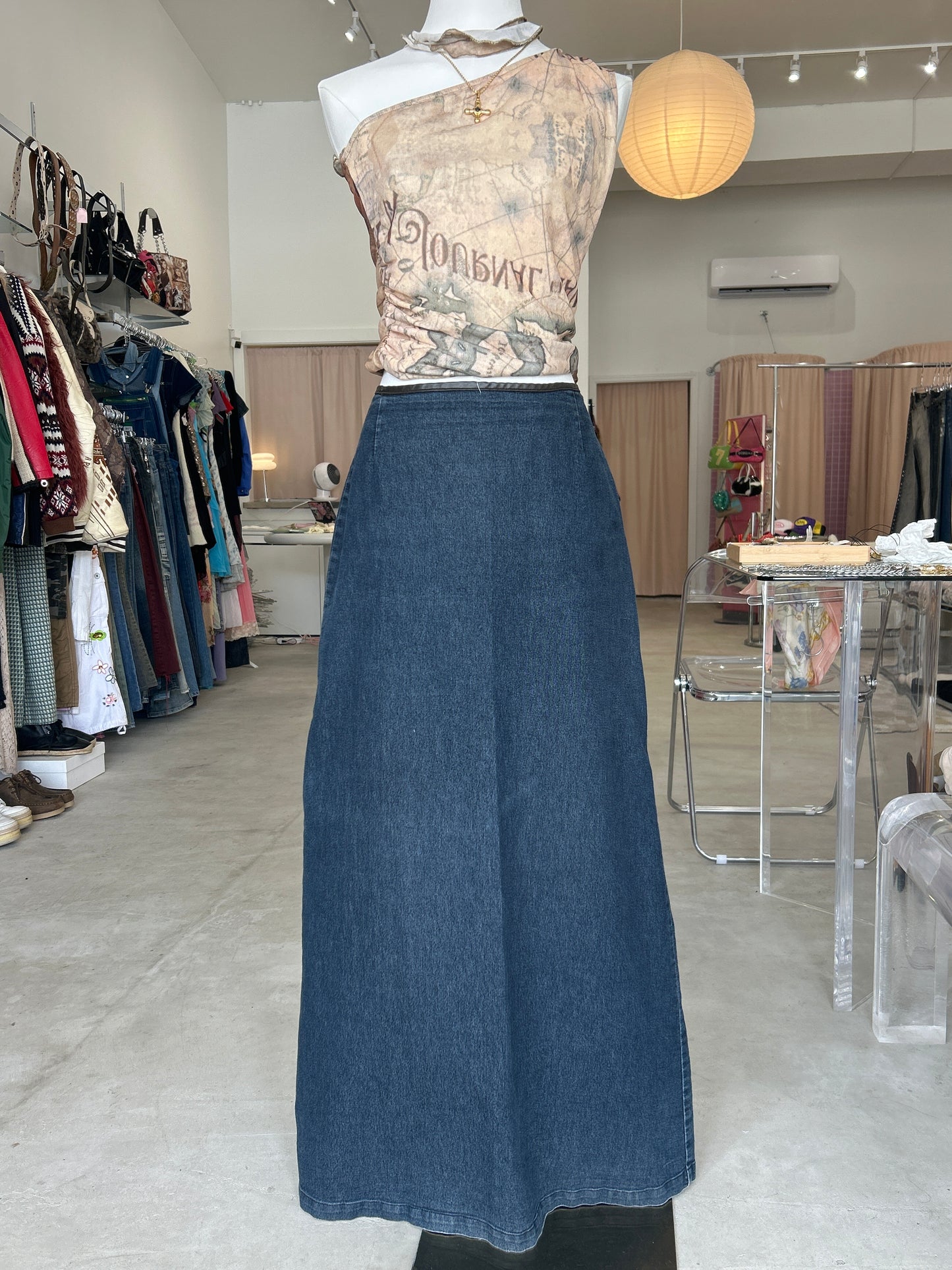 Vila denim maxi skirt