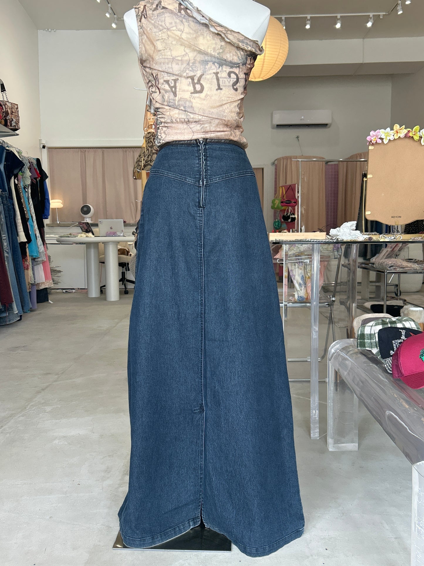 Vila denim maxi skirt