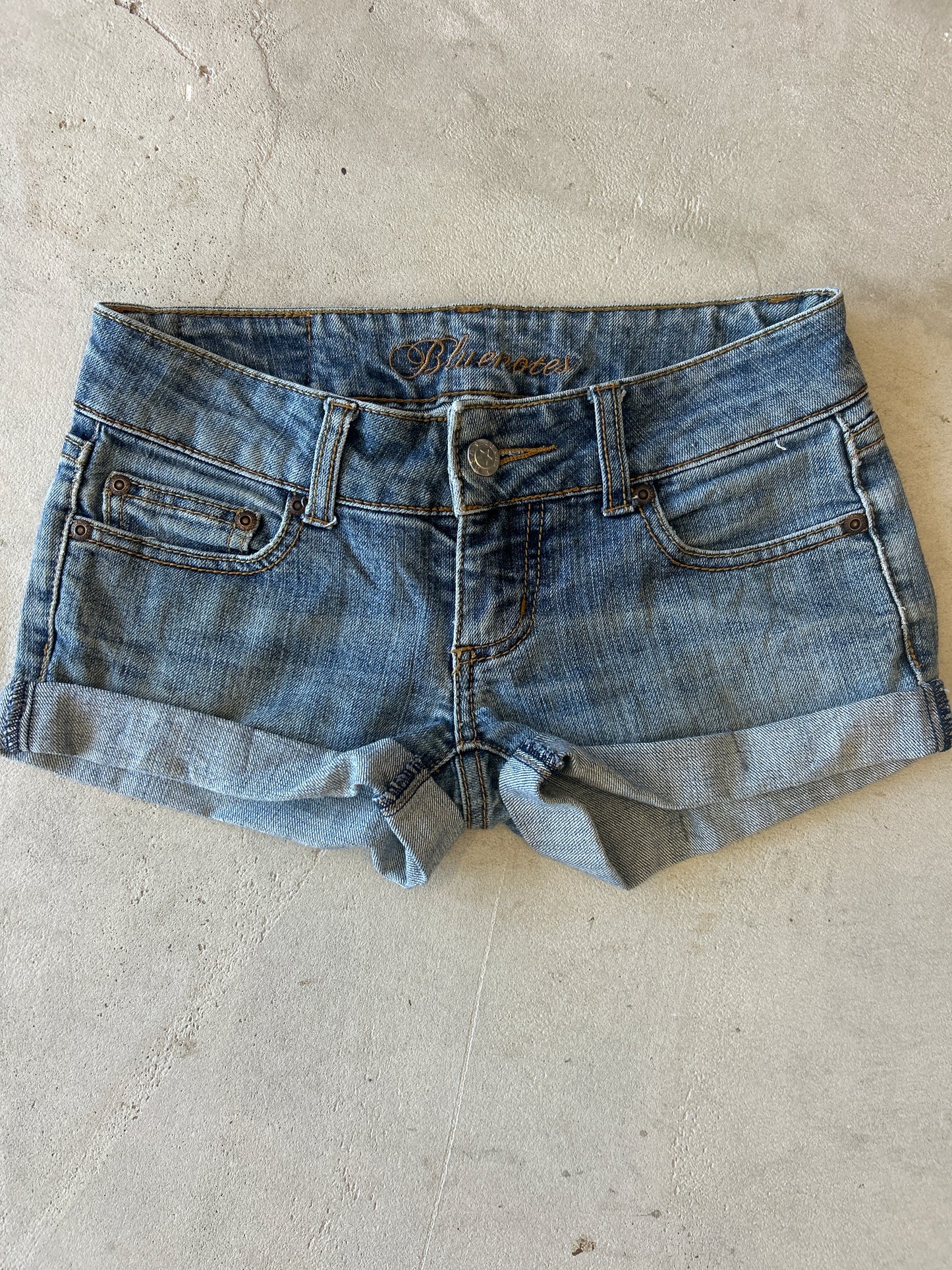 Blue Notes Extreme Low Rise Denim Shorts