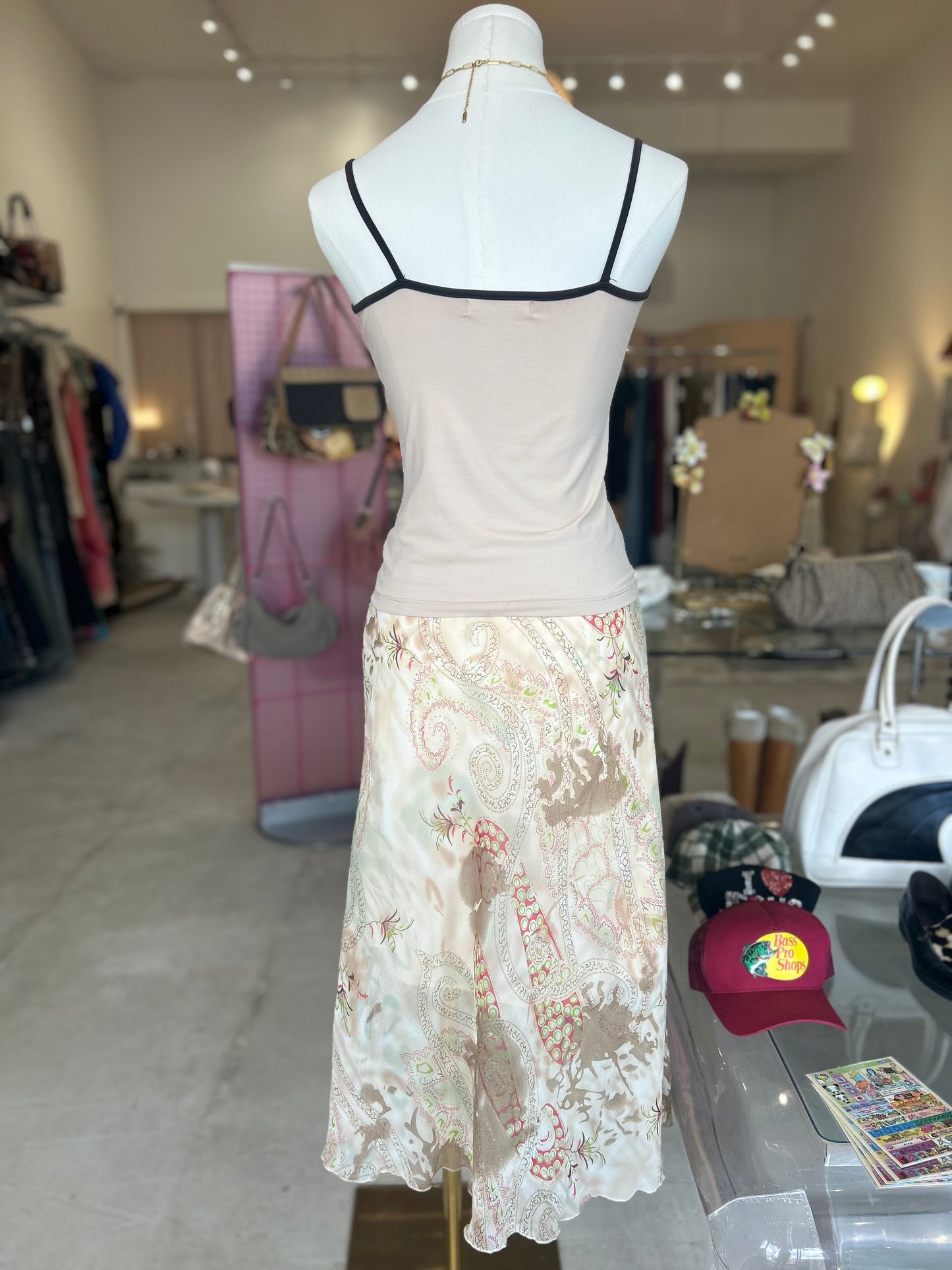 Cache Cache Beige with Brown Trim Cami top