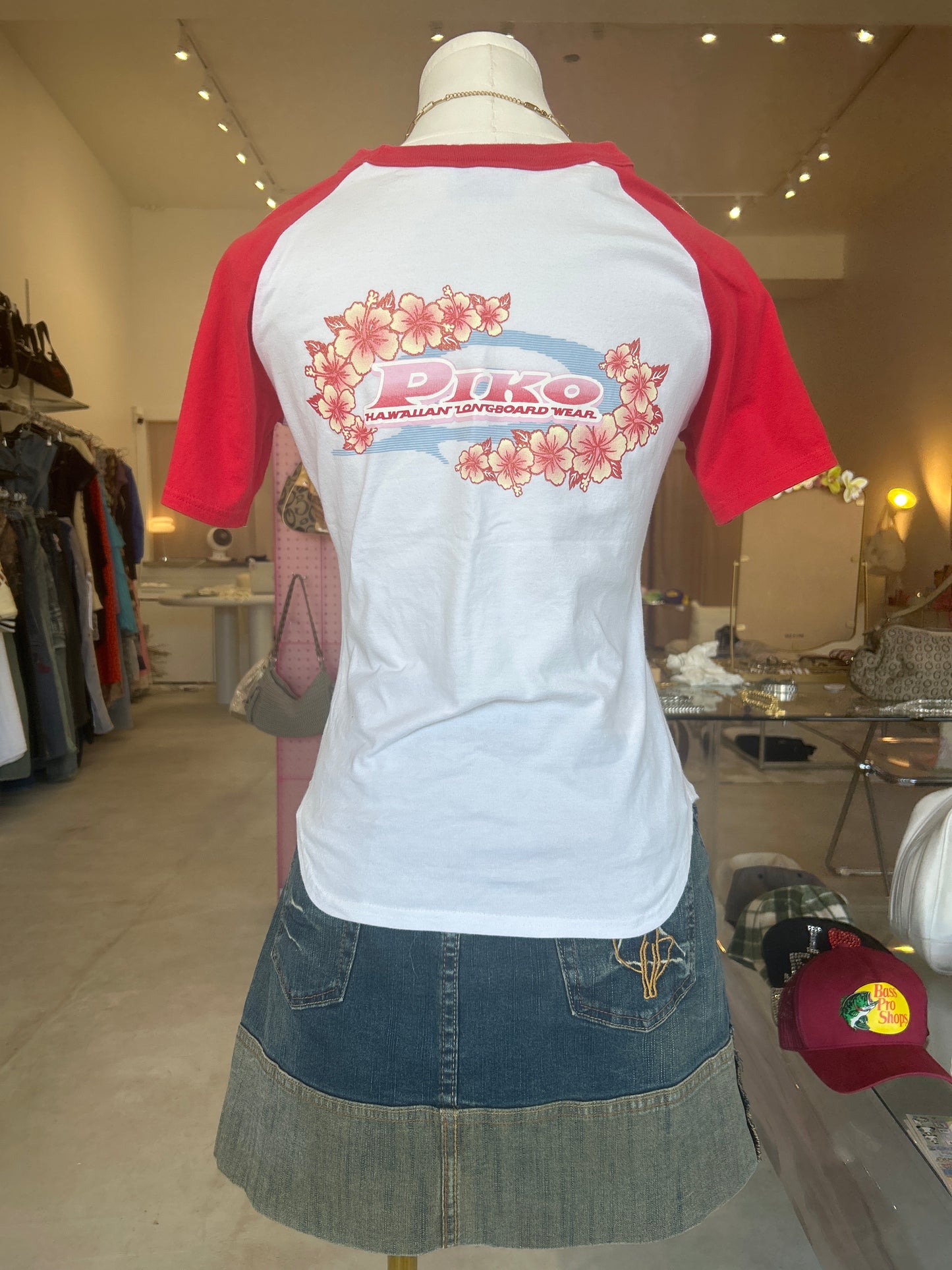 Piko Red and White Cotton Tee