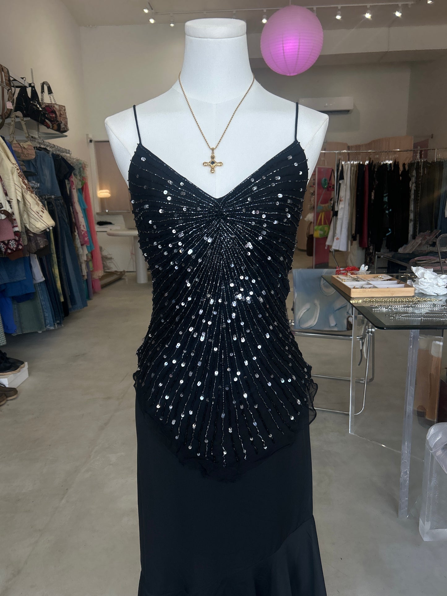 Scala Black Sequined Top