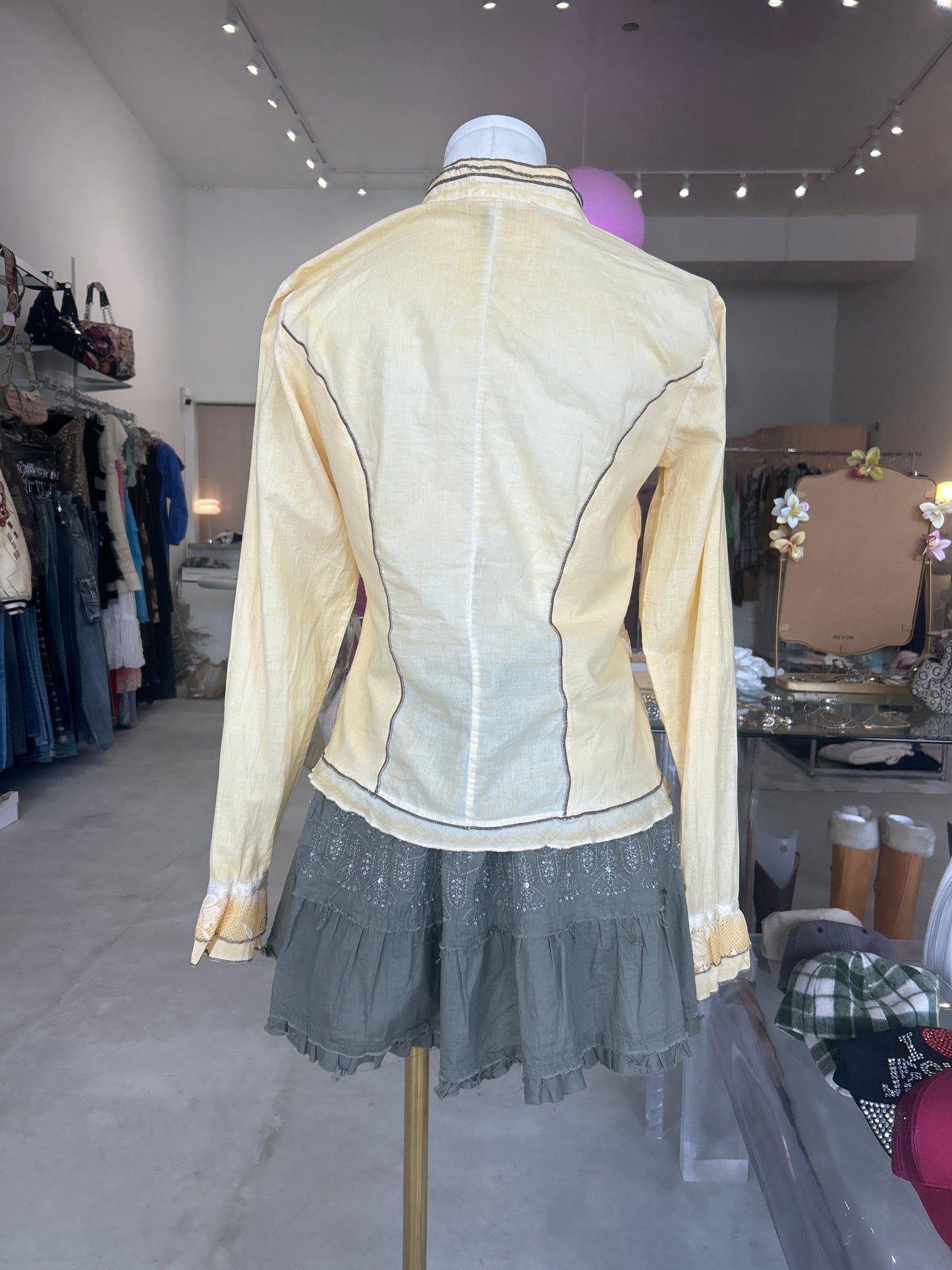 Biba Yellow Ruffles & Zip Up Longsleeve