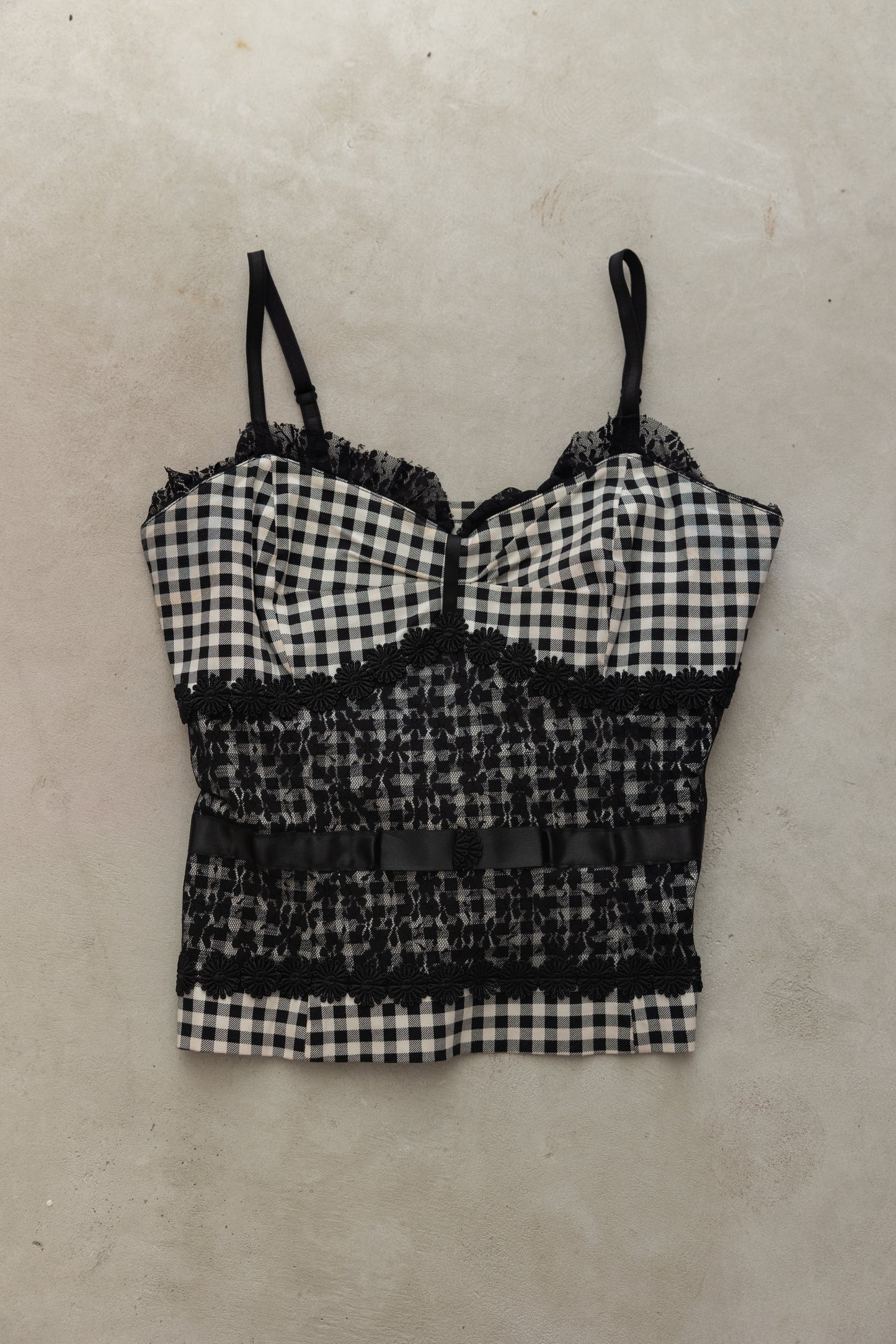 gingham bustier top
