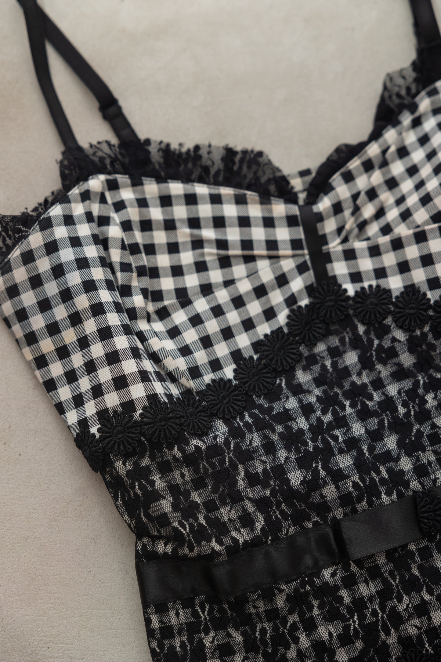 gingham bustier top