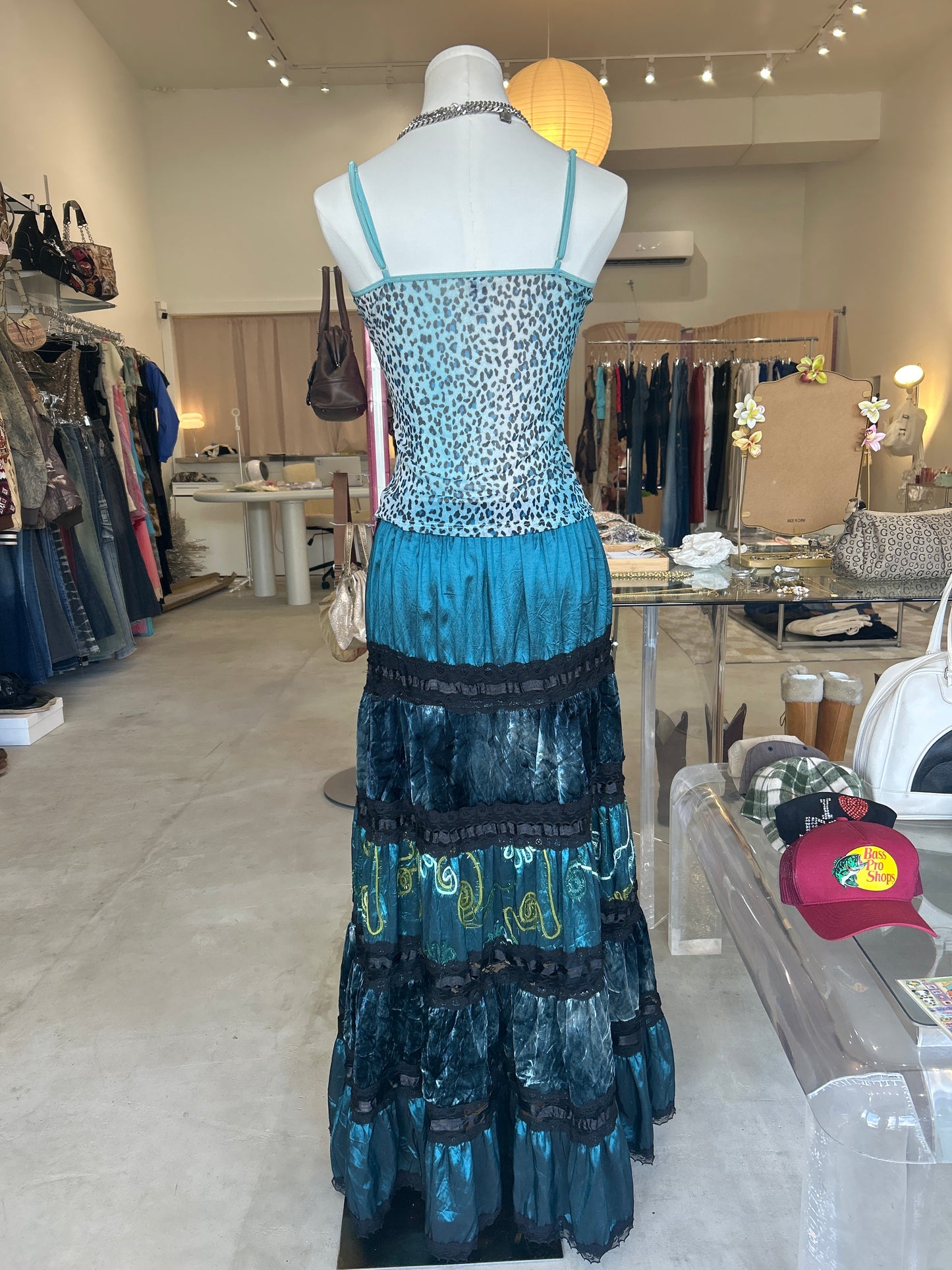 Blue Leopard Print Cami Top