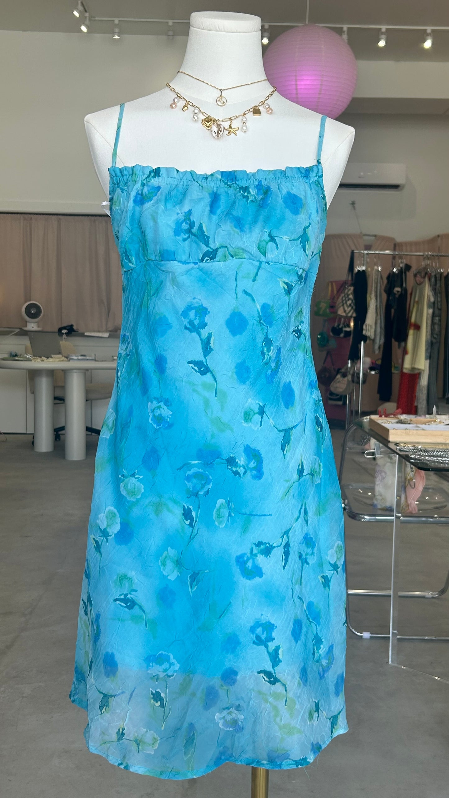 Steppin’ Out Turquoise Floral Cami Dress
