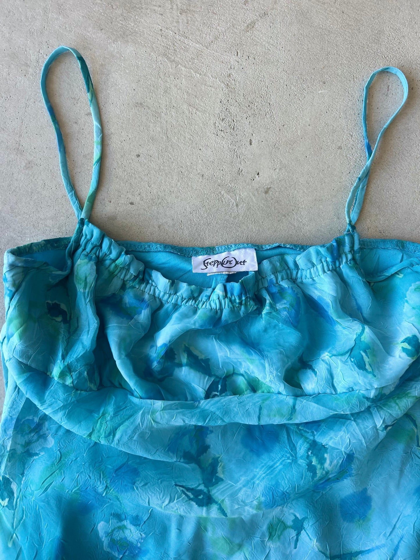 Steppin’ Out Turquoise Floral Cami Dress