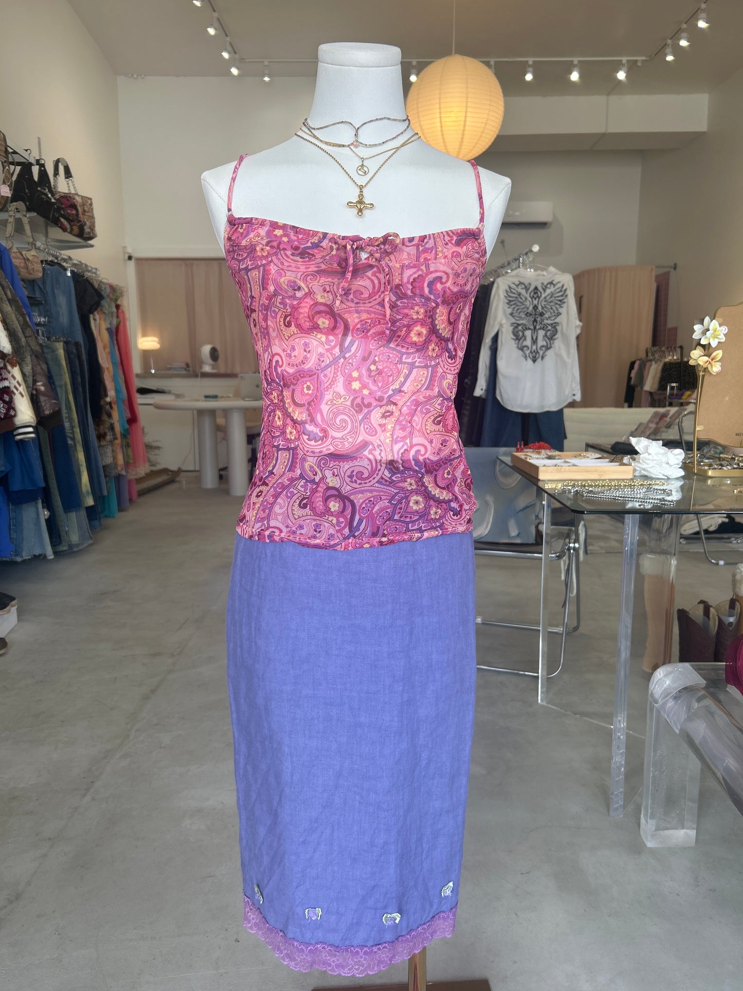Pink Paisley Cami Top