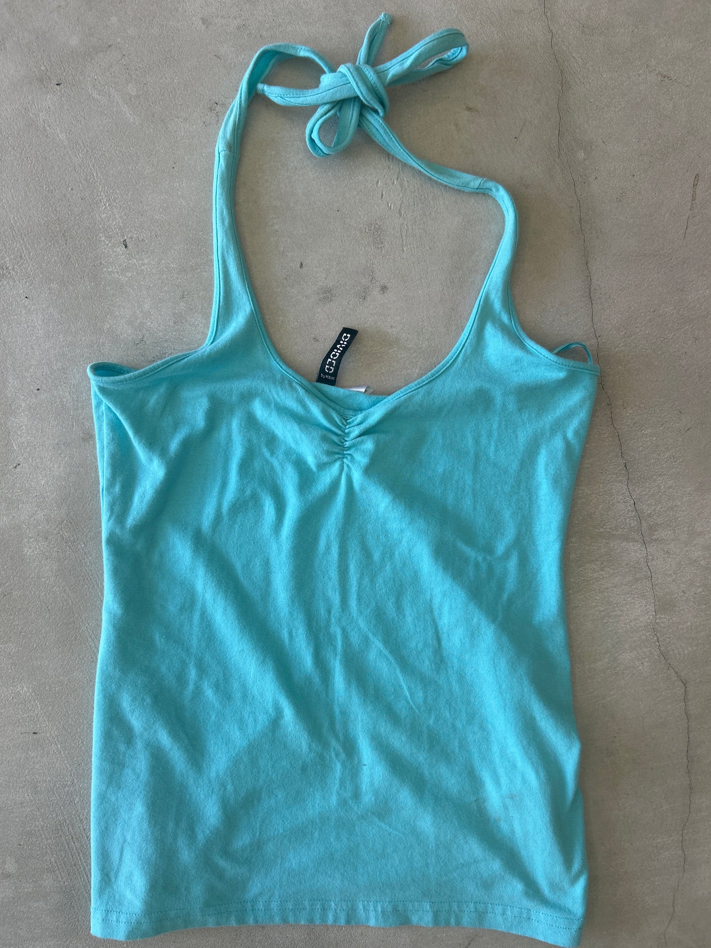 DIVIDED by H&M Teal Cotton Halter Top