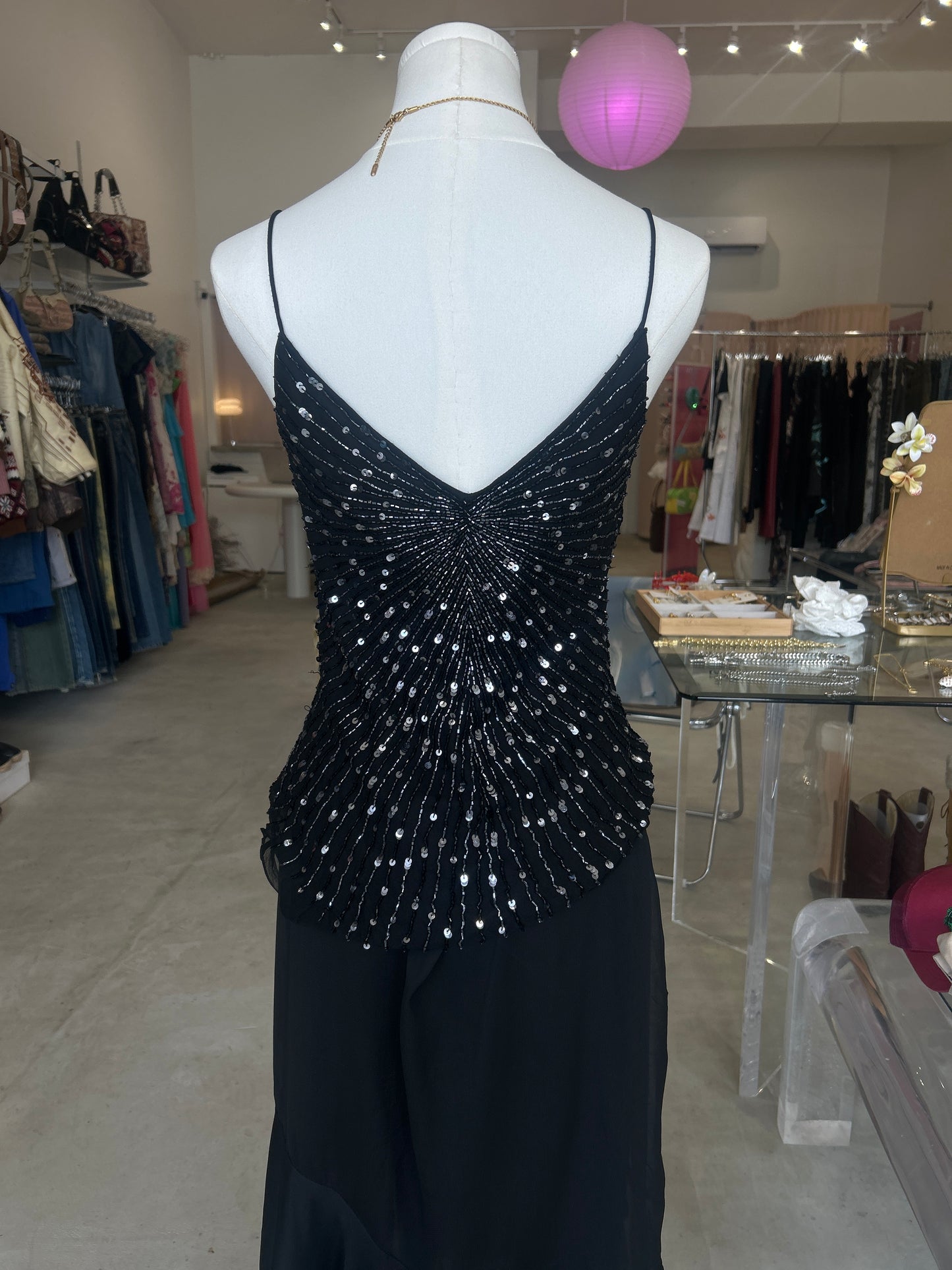 Scala Black Sequined Top