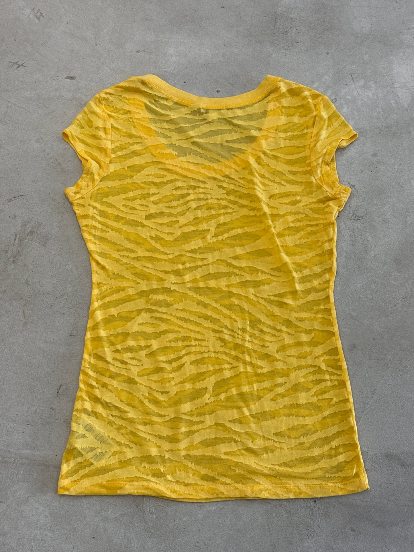 Yellow Guess tiger burnout tee