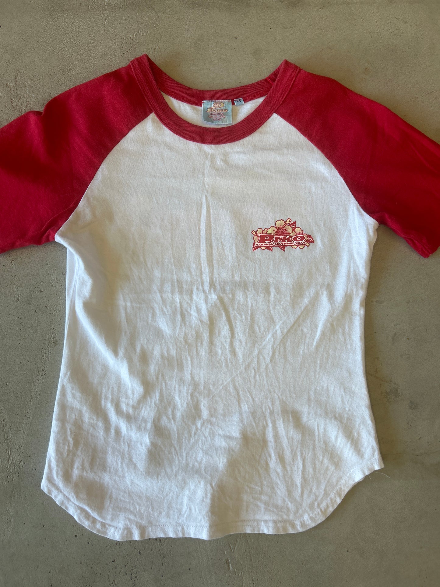 Piko Red and White Cotton Tee
