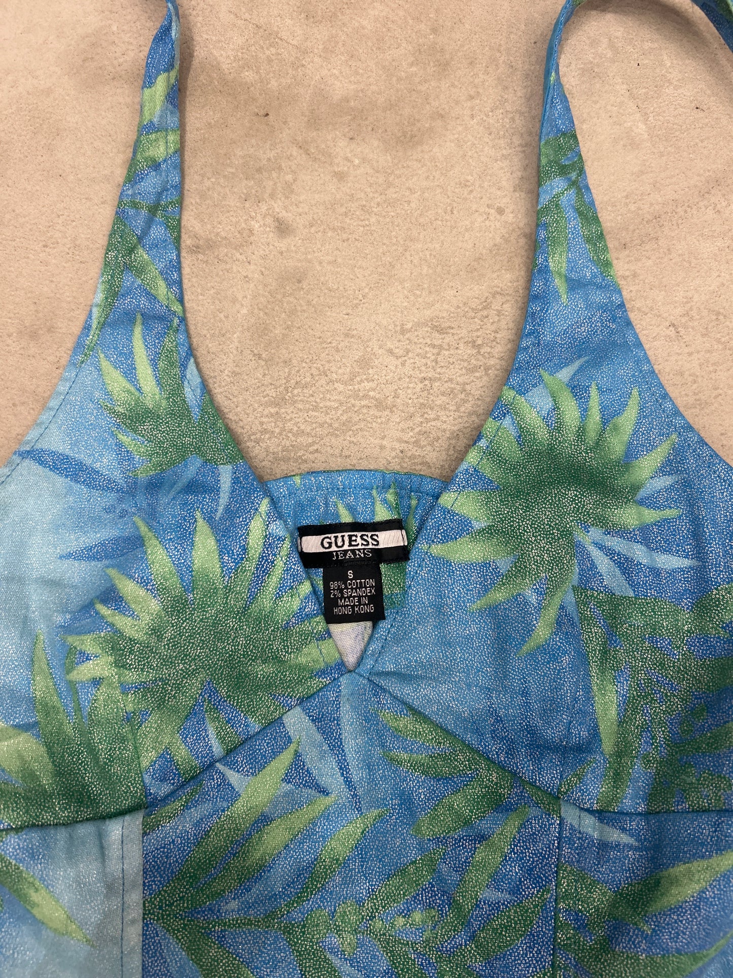 Guess blue green tropics halter