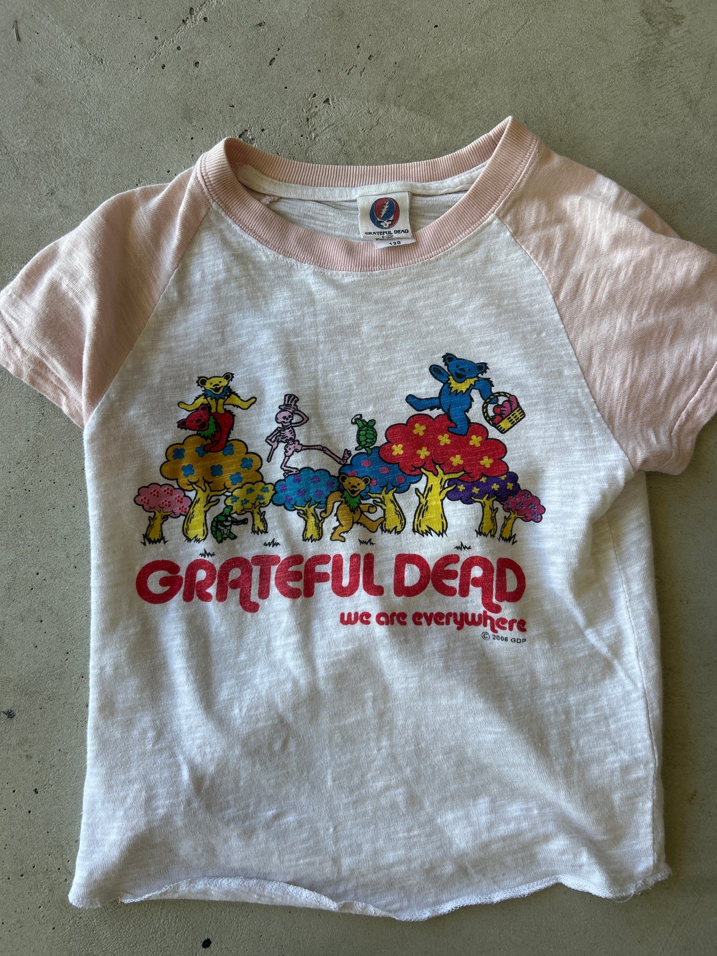 Grateful Dead Pink and White Printed Cotton Tee