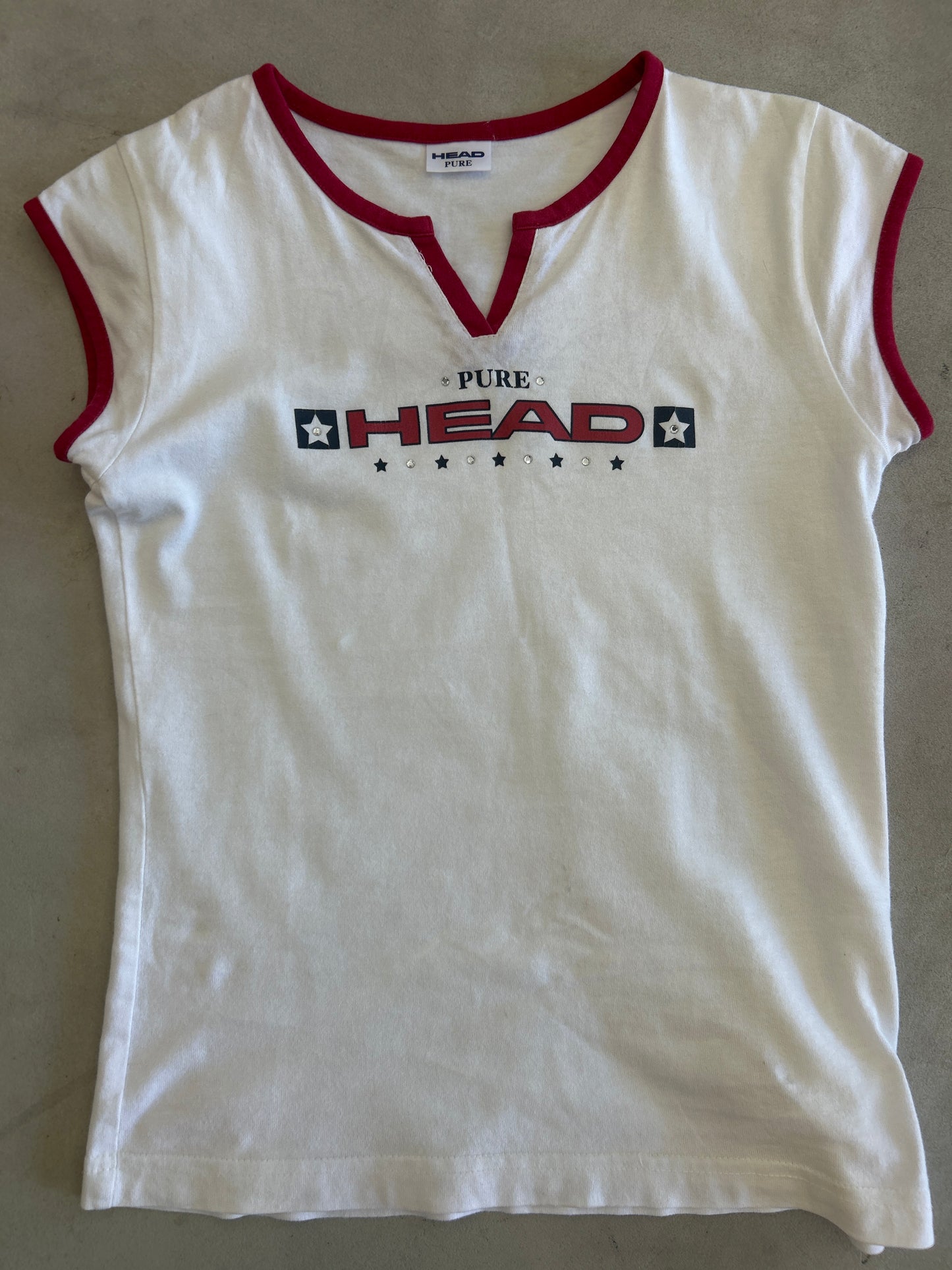 Pure Head White with Red Trim Cotton Tee