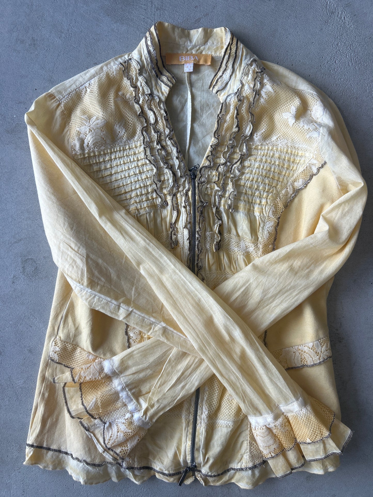 Biba Yellow Ruffles & Zip Up Longsleeve