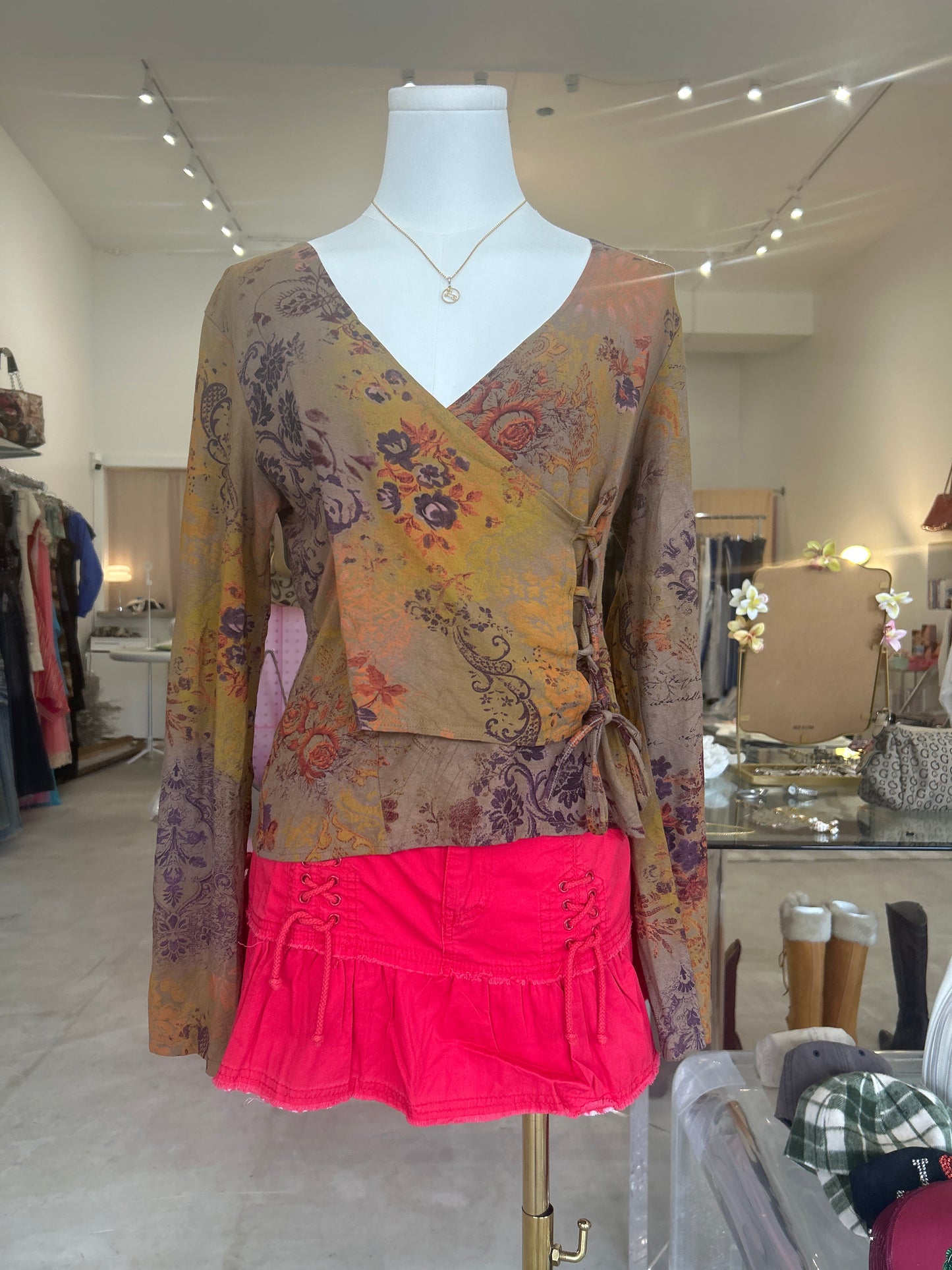 Figure Libre Floral Paisley Wrap Longsleeve