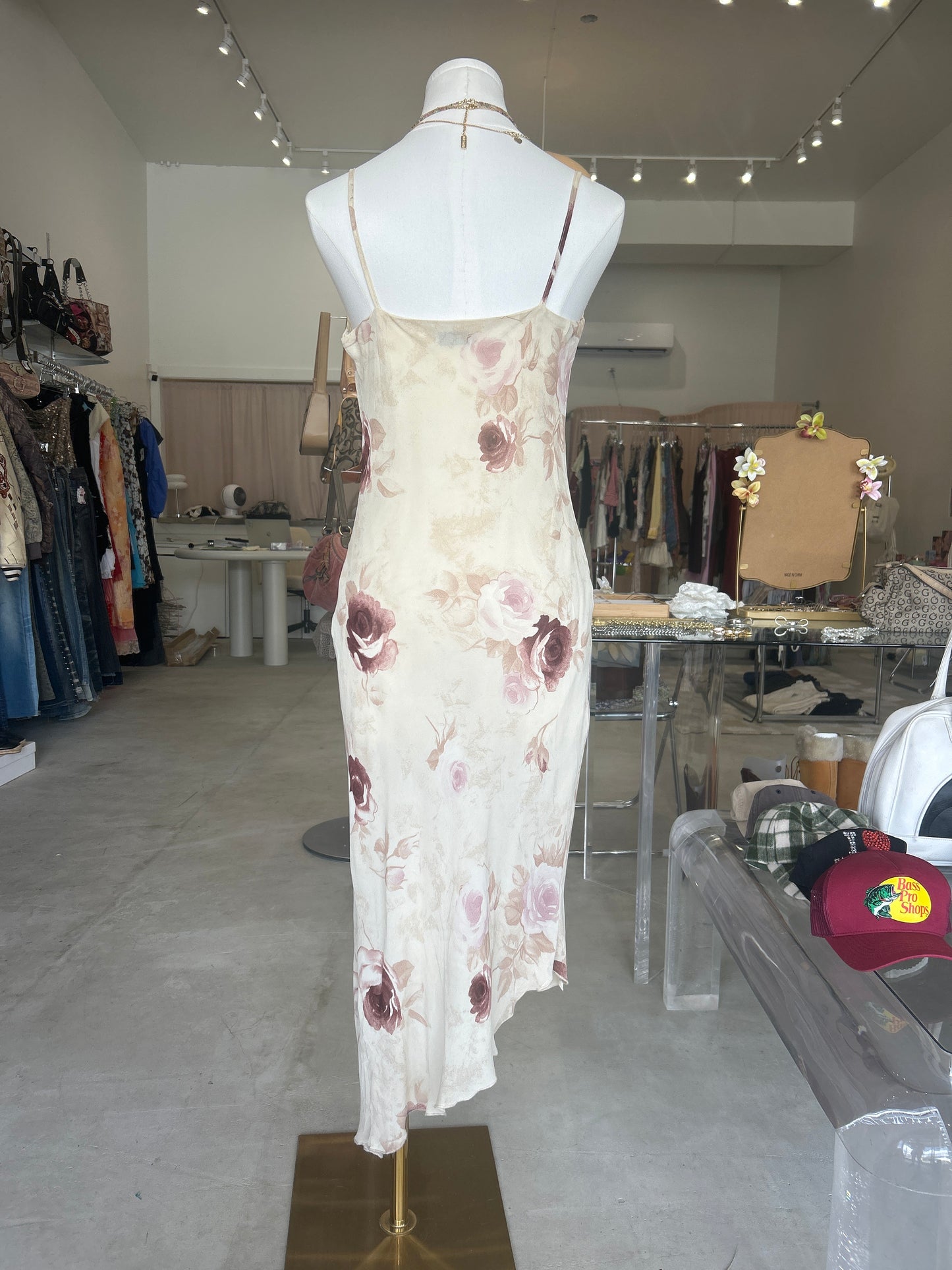 Xanaka Beige Rose Drape Cami Dress