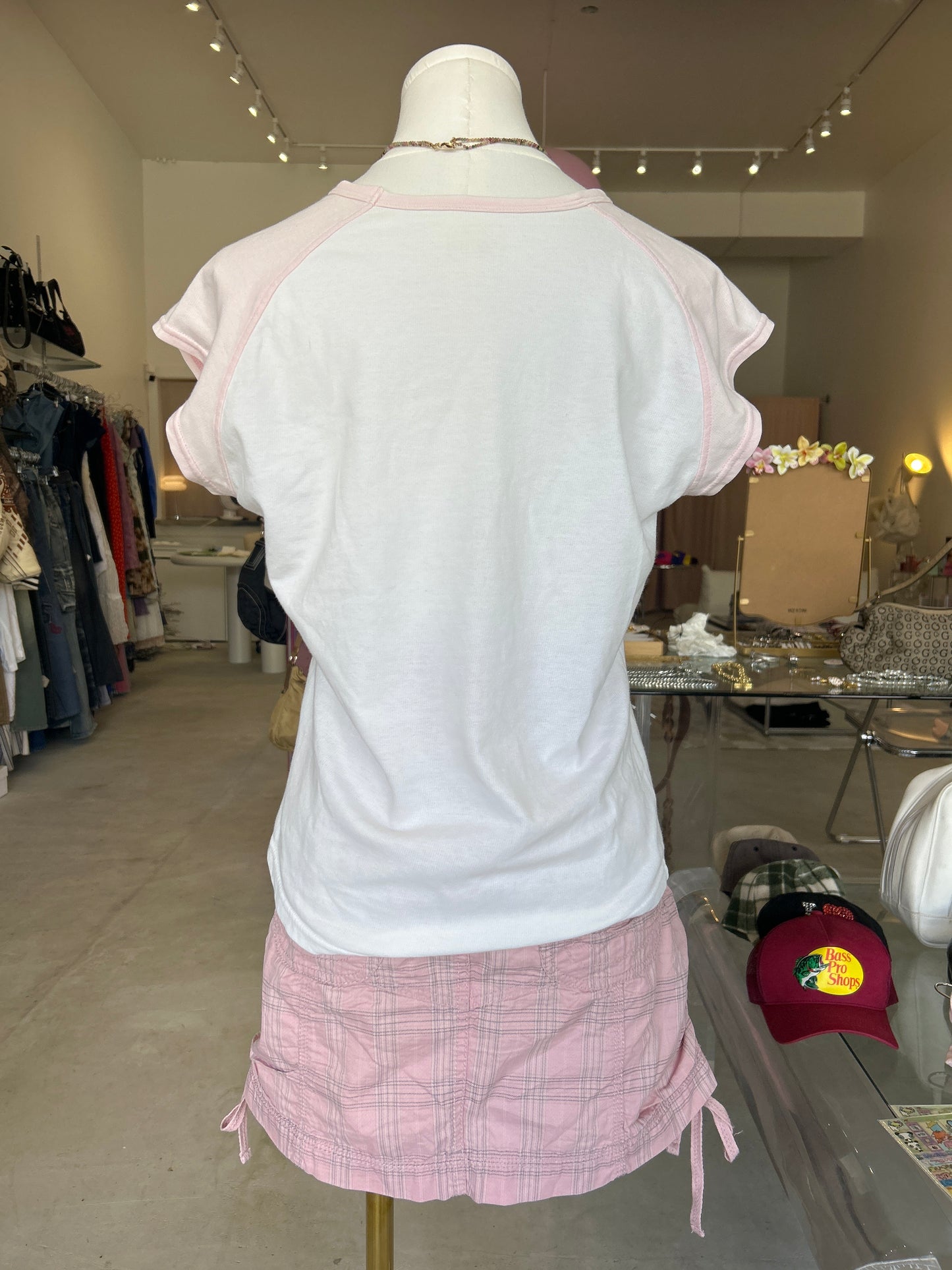 Kaepa pink and white cotton tee