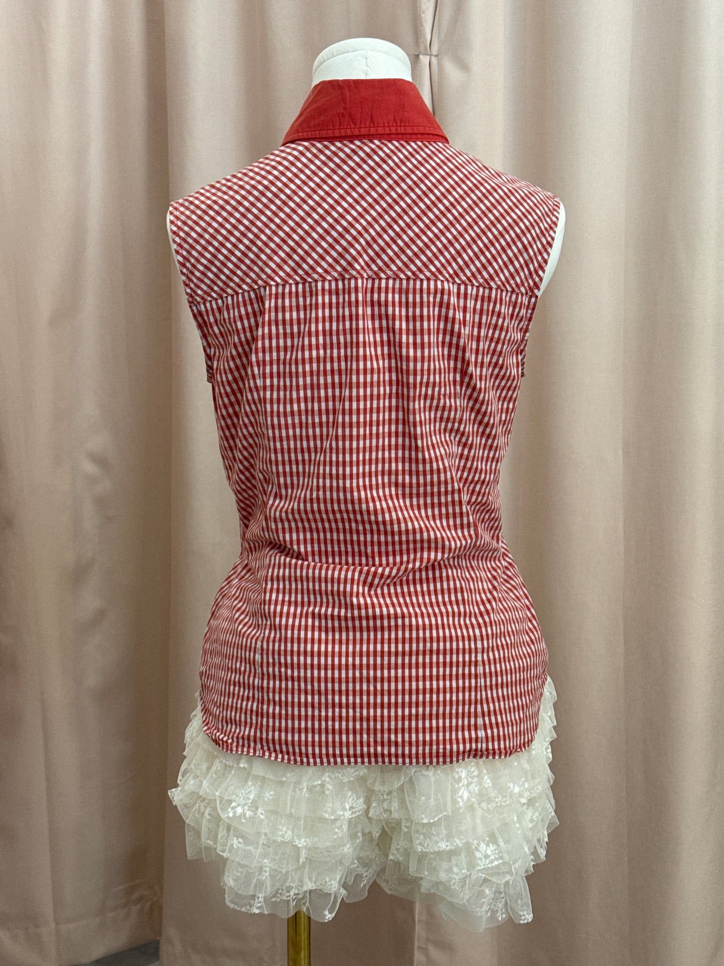 Miss Sixty Red/White Checkered Collar Sleeveless