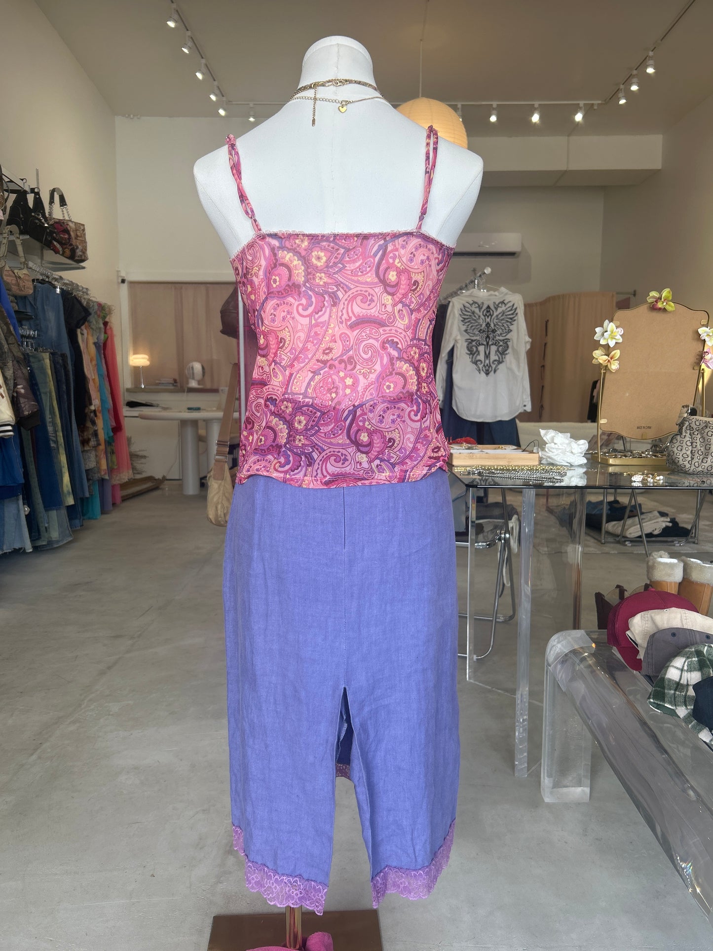 Pink Paisley Cami Top
