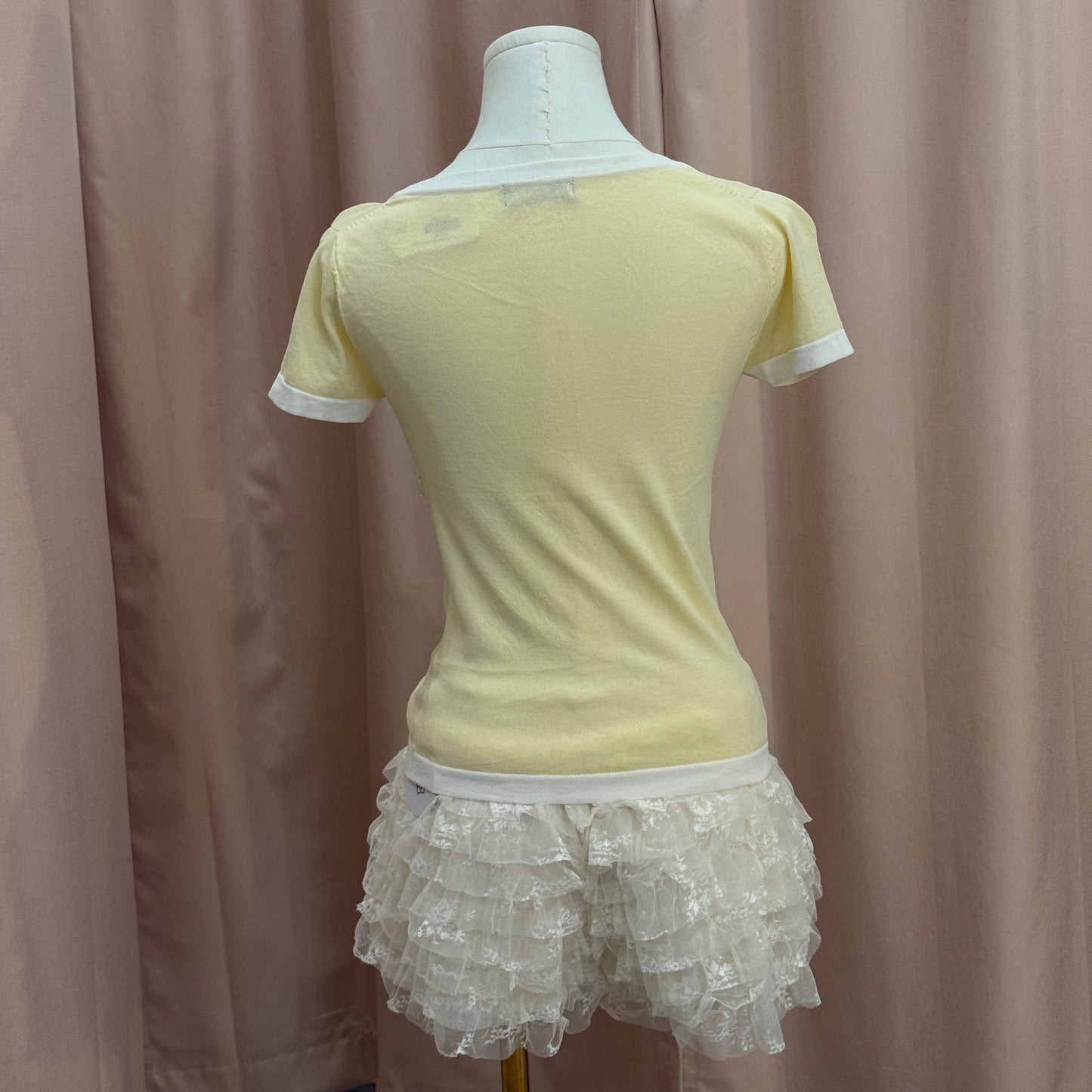 CSL baby yellow white ribbon top