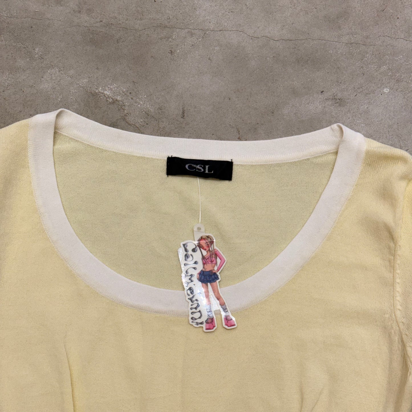 CSL baby yellow white ribbon top
