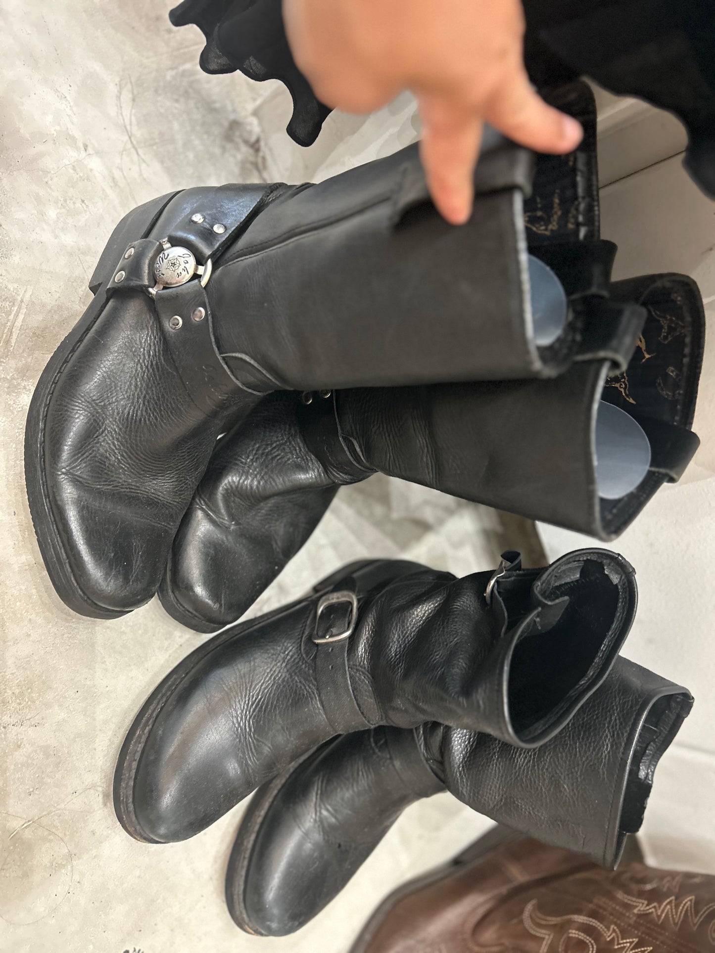 Black Motorcycle Boots w/ Buckle