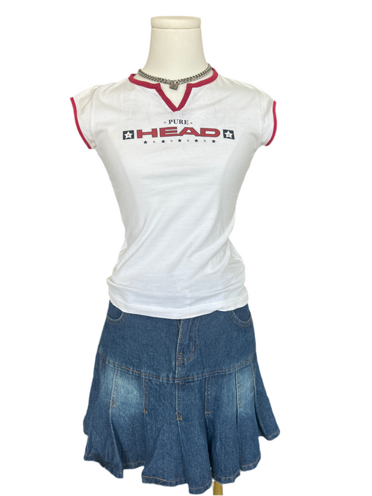 Pure Head White with Red Trim Cotton Tee