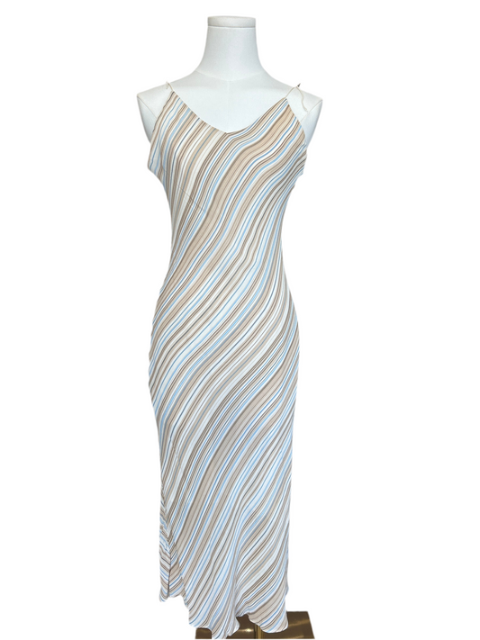 Xanaka Blue & Beige Striped Dress