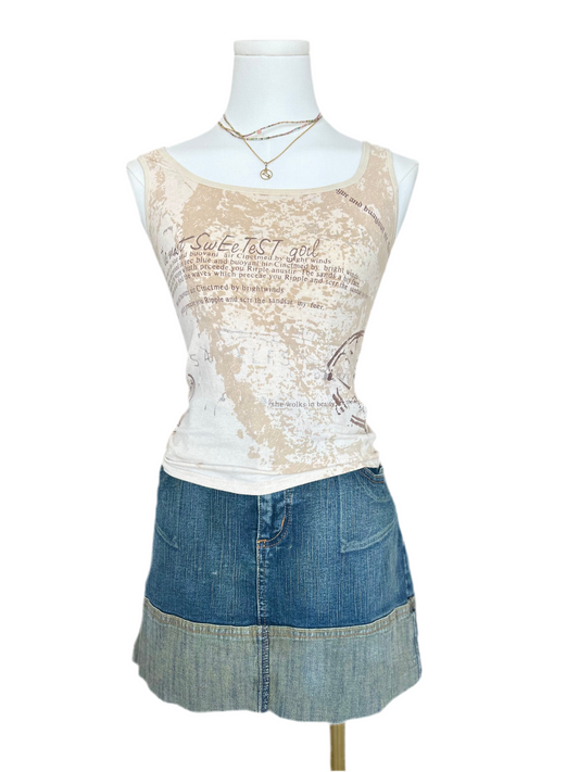 Beige Cotton Tank Top