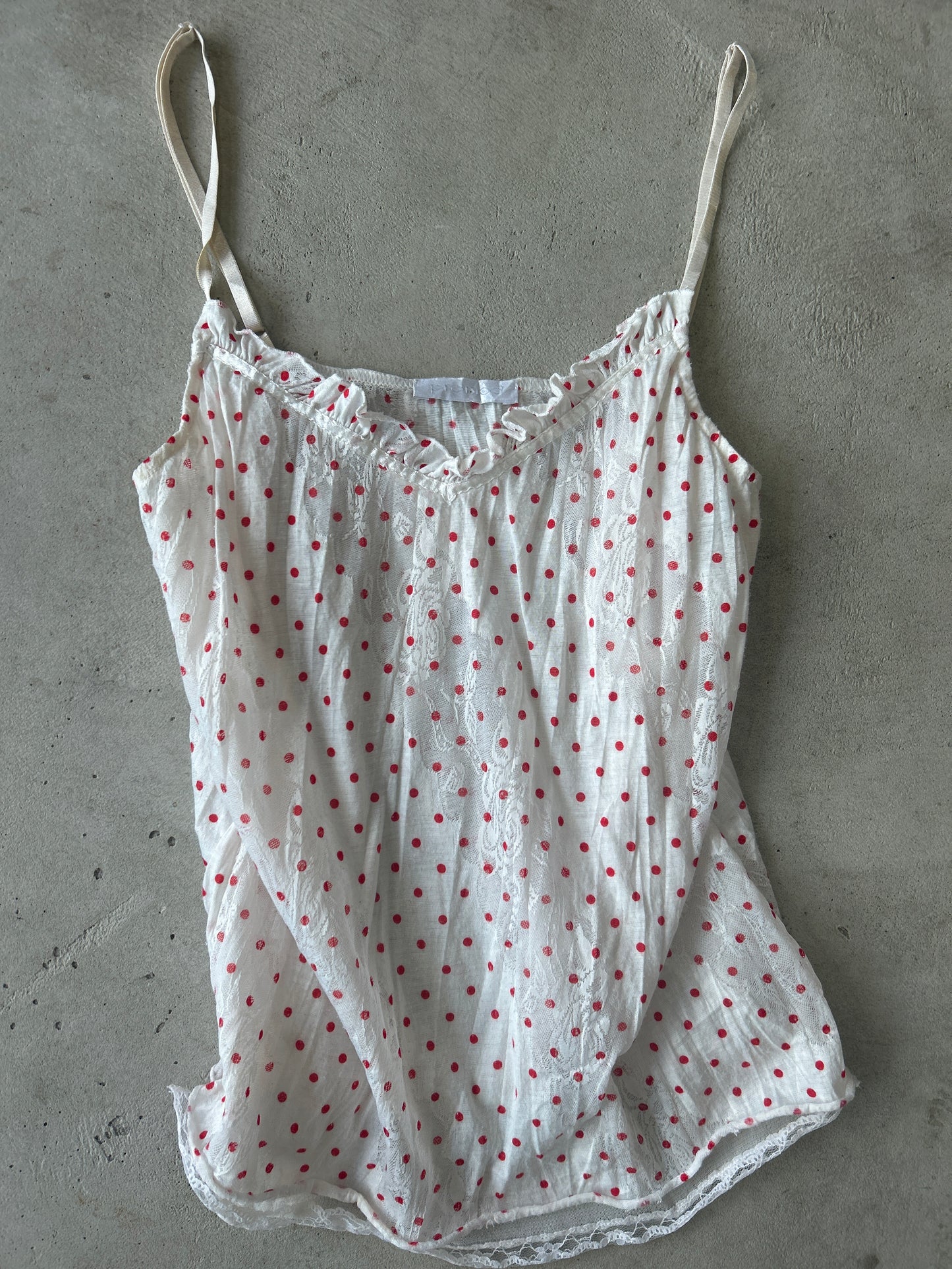 Red and white polka dot promod cami