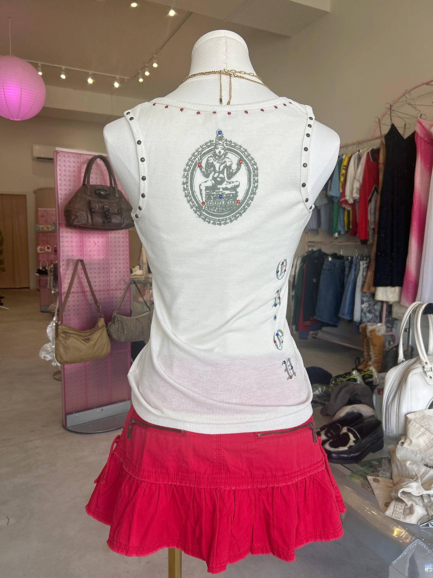 Fashion U Cream Tank w/ Embellishments