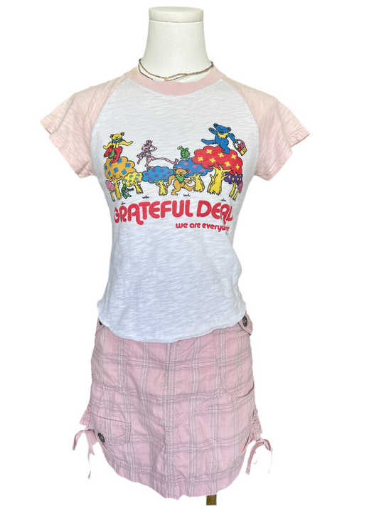 Grateful Dead Pink and White Printed Cotton Tee