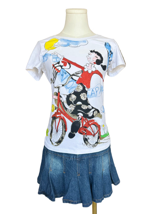 Olive, Popeye’s wife Embellished Cotton Tee