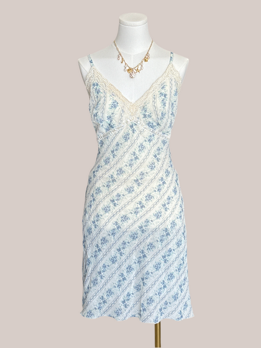 Vero Moda White/Blue Floral Spaghetti Strap Dress