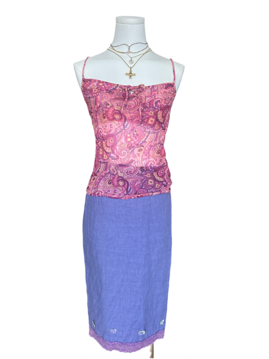 Pink Paisley Cami Top