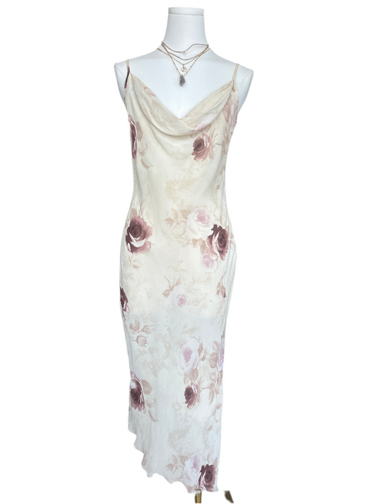 Xanaka Beige Rose Drape Cami Dress