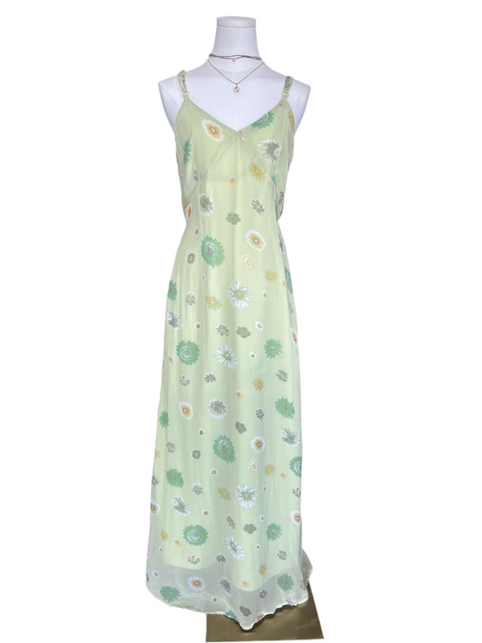 Nancy Friday Lime Green Floral Cami Dress