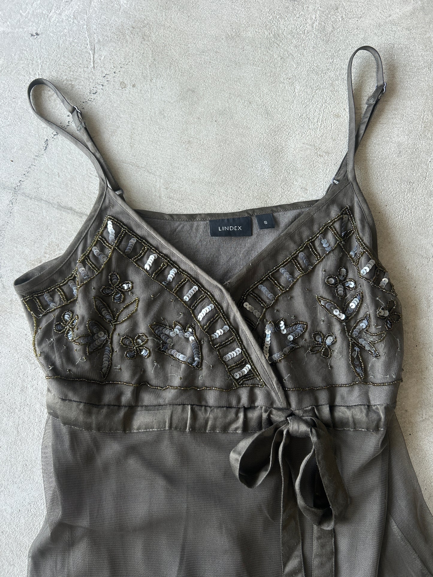 Lindex Army Green Embellished Cami