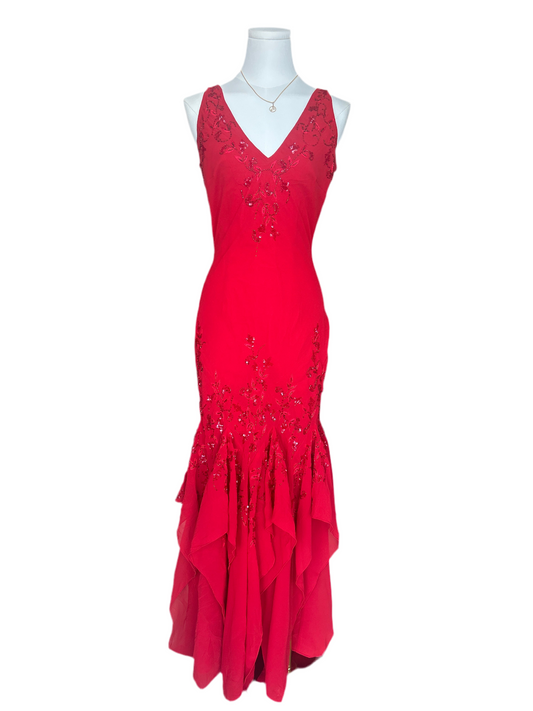 Apart Red Embellishments Gown