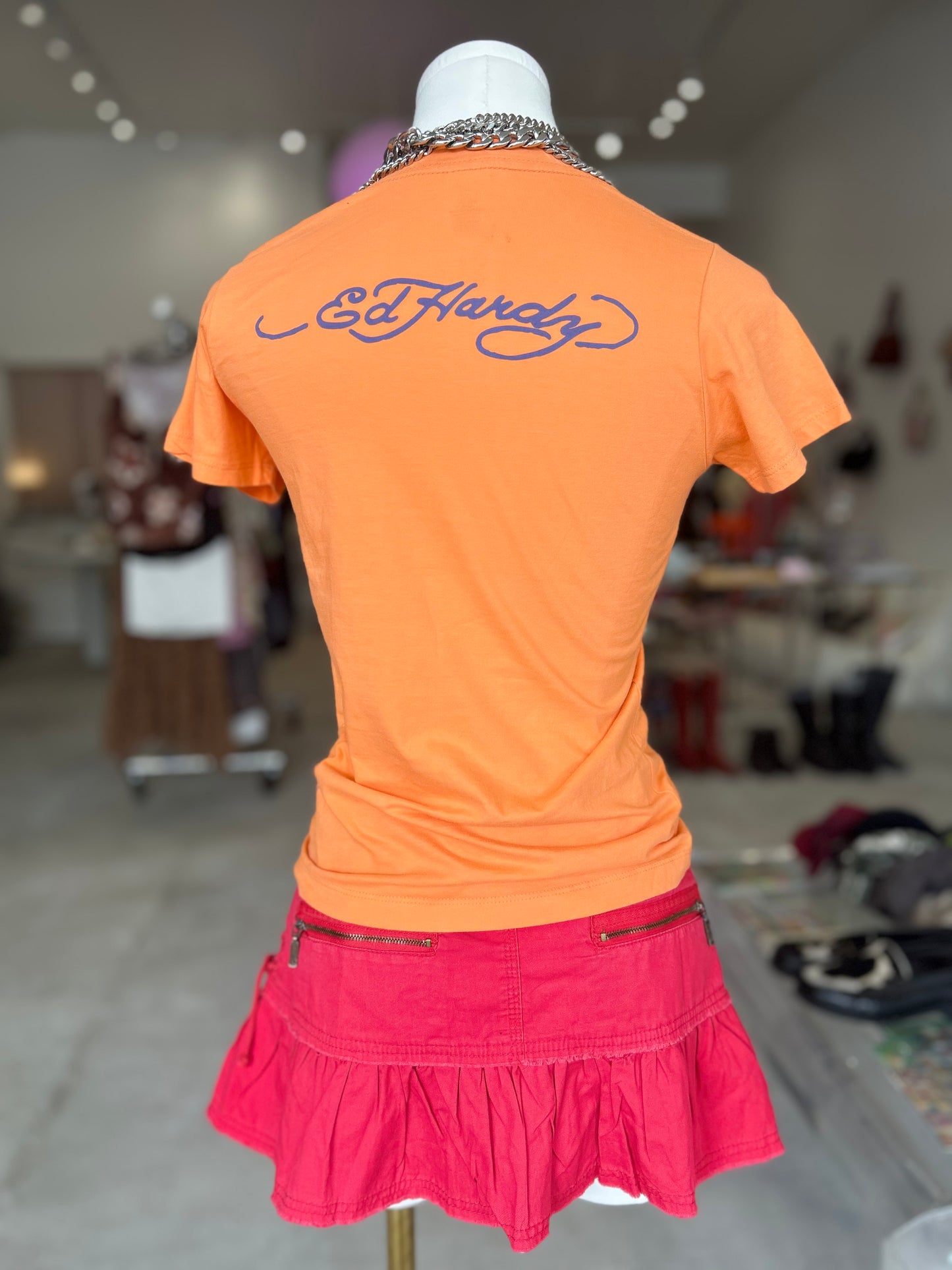Ed Hardy Orange Eternal Love T-Shirt