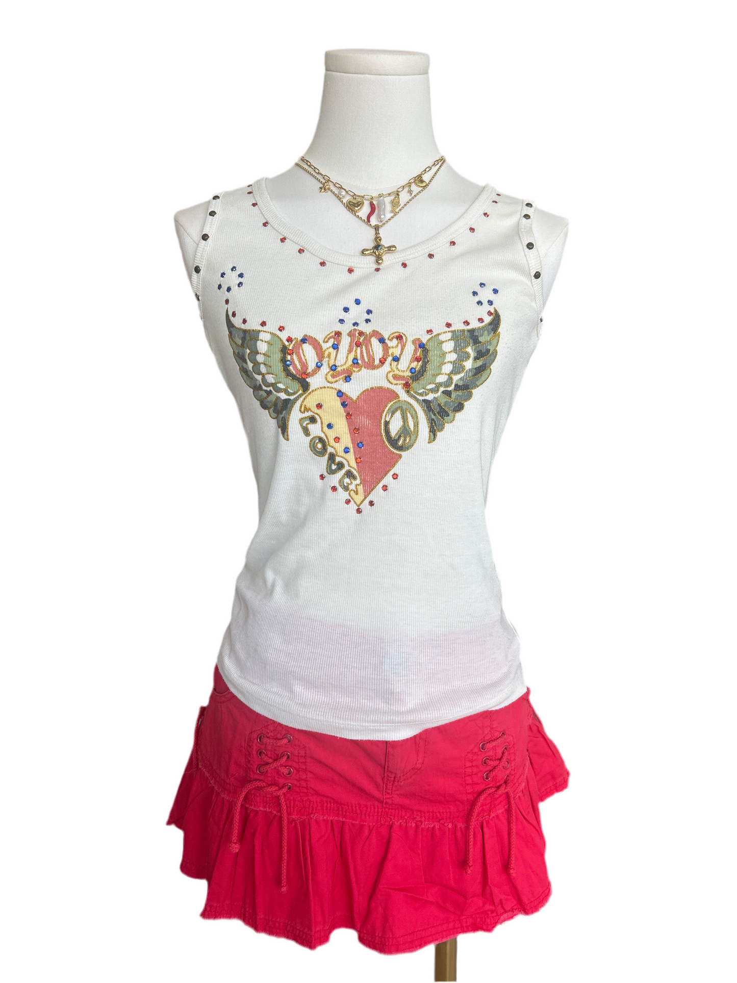 Fashion U Cream Tank w/ Embellishments