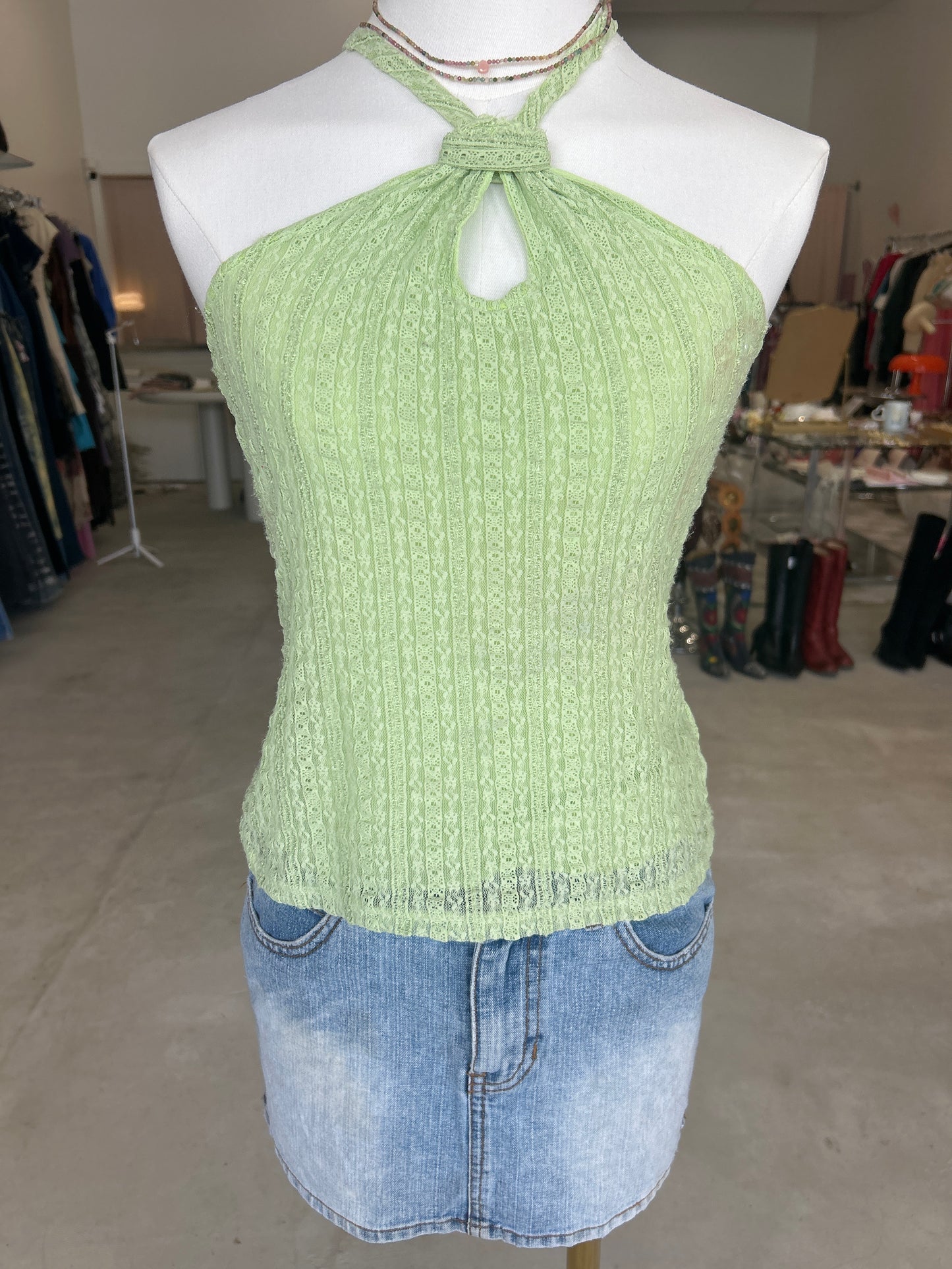 Star City Lime Green Halter Top