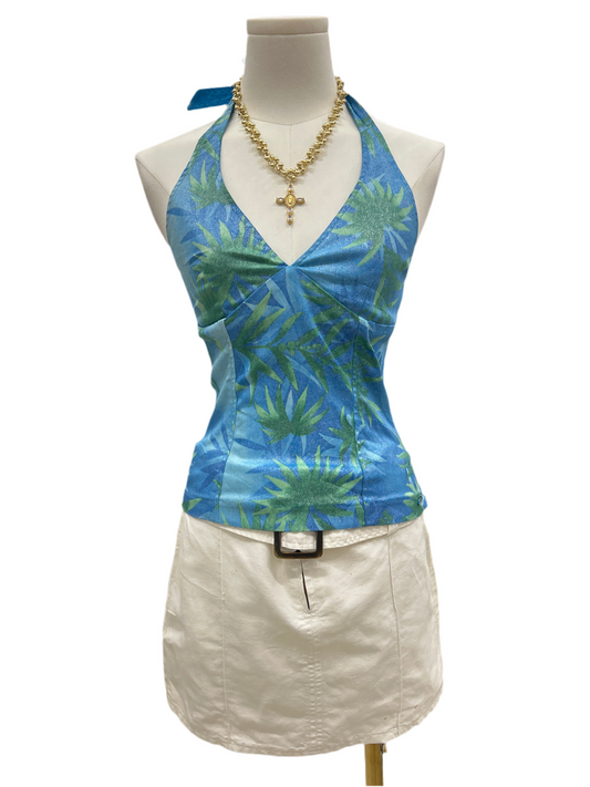 Guess blue green tropics halter
