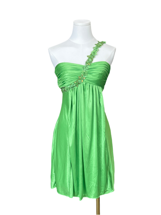 Morgan & Co. lime green homecoming dress