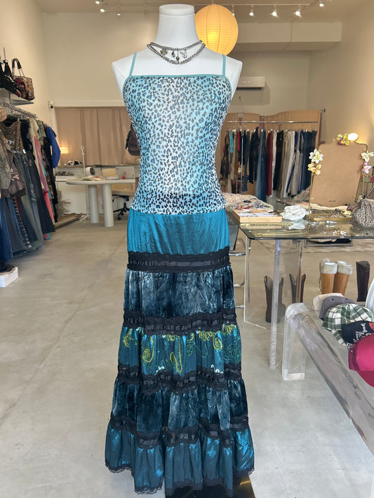 Blue Leopard Print Cami Top
