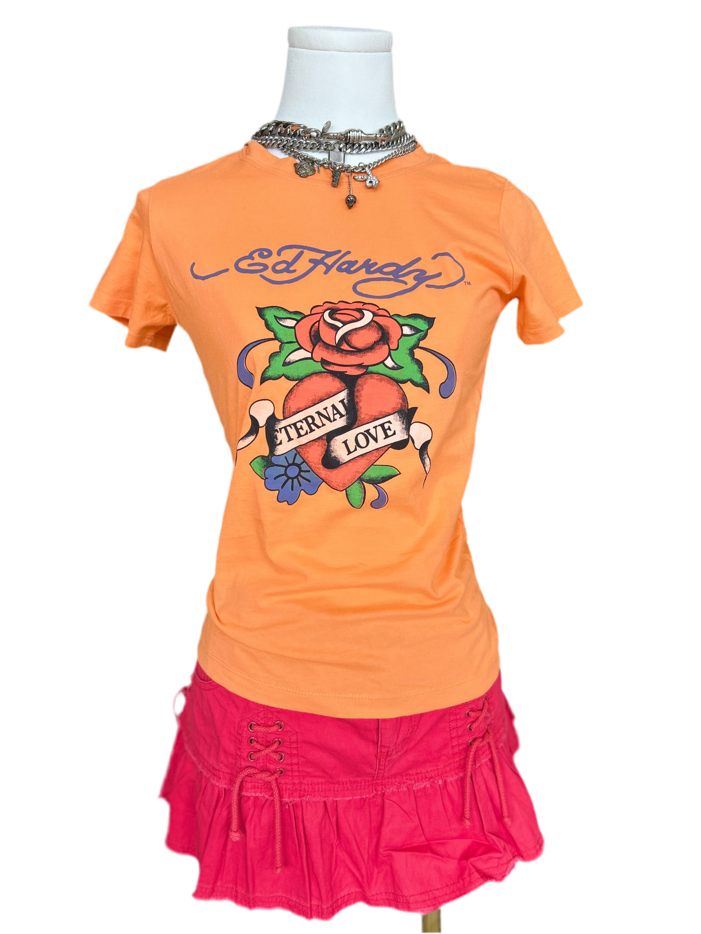 Ed Hardy Orange Eternal Love T-Shirt
