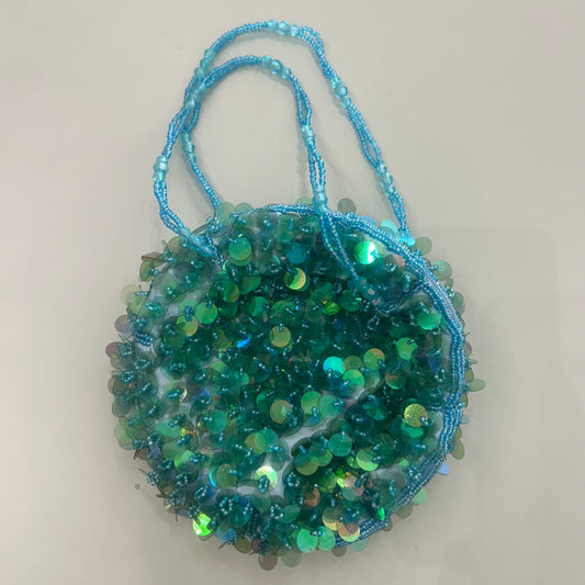 Bijoux Terner Aqua Sequin & Beaded  Tiny Purse
